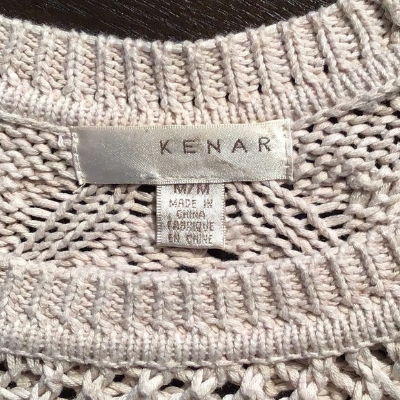 EUC Women’s M Beige Cable Knit Fisherman’s Sweater - Picture 3 of 4